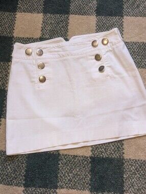 Express Design Studio Adorable White Sailor Style Mini Skirt Size 2